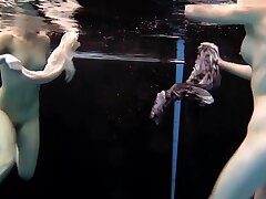 Two girls swim and get naked sexy