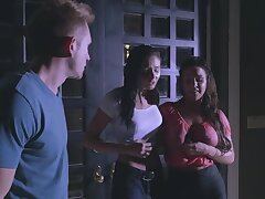 Teens Ariana and Alice fuck for bed and shower